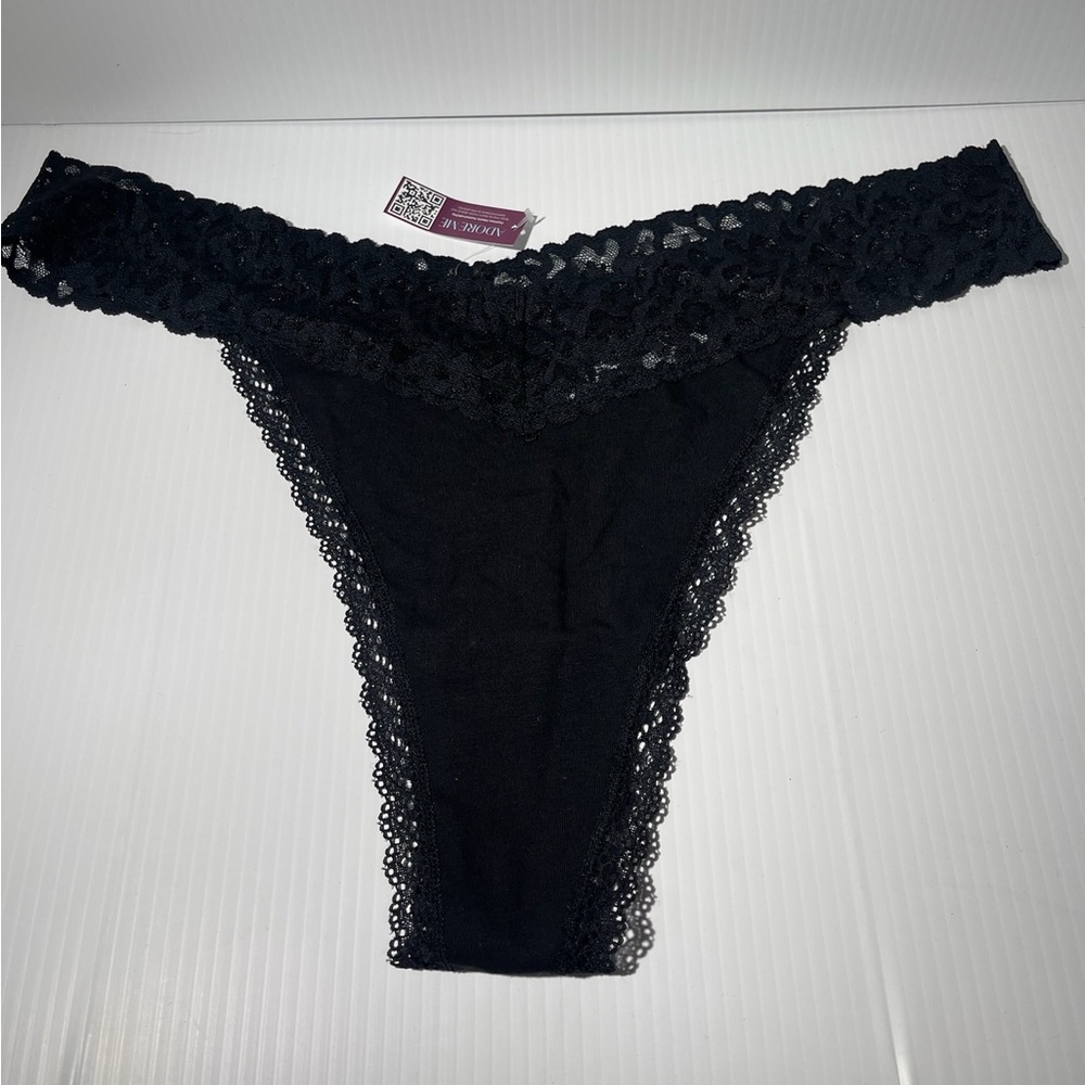 2 Pairs! Adore‎ Me Elegant Black Lace Women's Panty Kourtni Thong Plus 1X